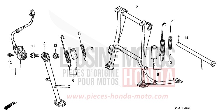 STAENDER von CB1300 Super Bold'or ABS PROCYON RED METALLIC (R203) von 1997